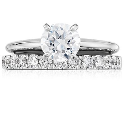 Scalloped Pave Diamond Ring in 18k White Gold (1/2 ct. tw.)