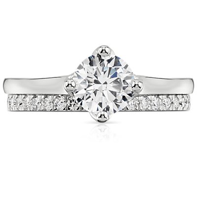 Petite Pave Diamond Ring in 14k White Gold (1/3 ct. tw.)