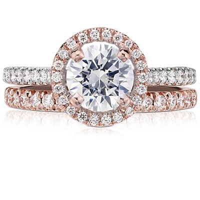 French Pavé Diamond Ring in 14k Rose Gold (1/4 ct. tw.)