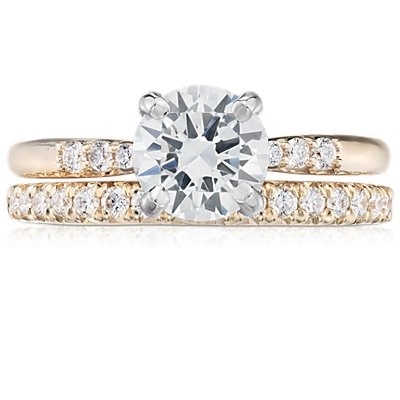 French Pave Diamond Ring in 14k Yellow Gold (1/4 ct. tw.)