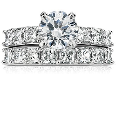 Cushion Cut Eight Stone Diamond Ring in Platinum (1 1/5 ct. tw.)