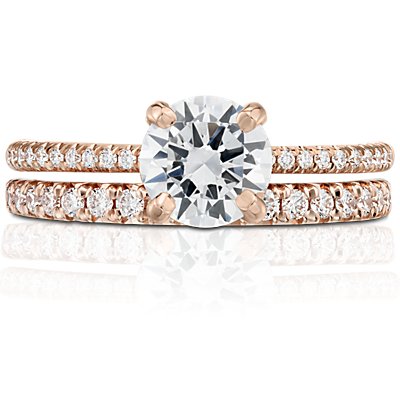 French Pave Diamond Ring in 14k Rose Gold (1/4 ct. tw.)