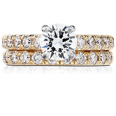 Riviera Pave Diamond Ring in 18k Yellow Gold (0.50 ct. tw.)
