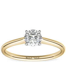 1/2 Carat Petite Solitaire Engagement Ring in 18k Yellow Gold (I/SI2) Ready-to-Ship 