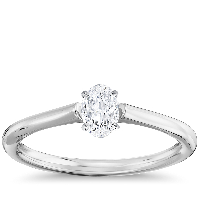 1 2 Carat Ready To Ship Oval Cut Petite Solitaire Engagement Ring