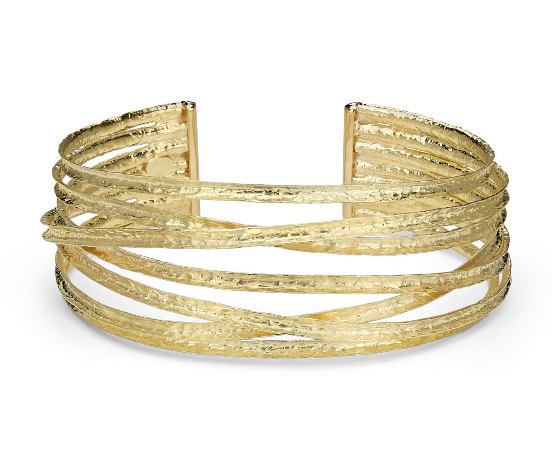 Textured Cuff Bracelet in 18k Yellow Gold | Blue Nile