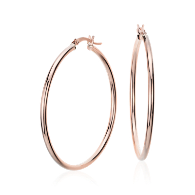 real rose gold hoop earrings