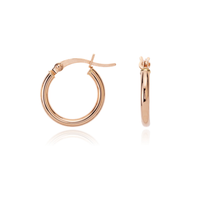 Small Hoop Earrings in 14k Rose Gold (5/8