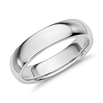 Comfort Fit Wedding Ring in 14k White Gold (5mm) | Blue Nile