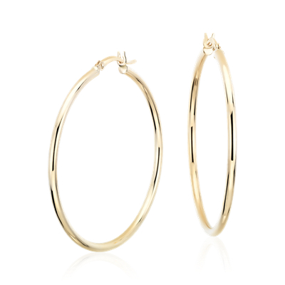 Large Hoop Earrings in 14k Yellow Gold (1 5/8