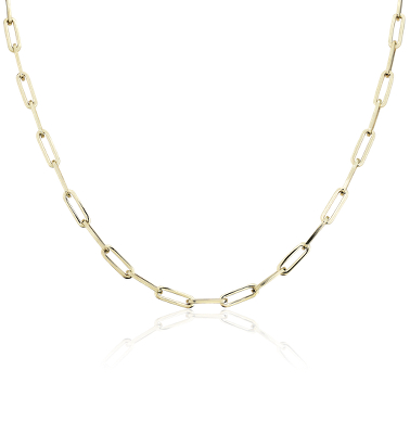 18 Paperclip Necklace In 14k Italian Yellow Gold Blue Nile
