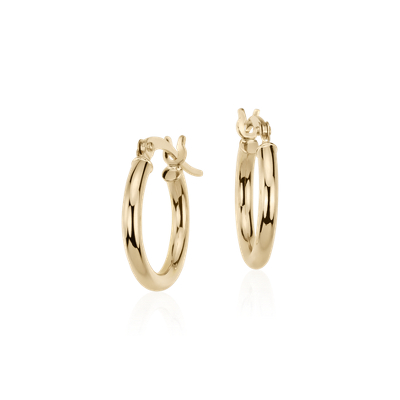 Aretes Tipo Argolla Pequenos En Oro Amarillo De 14 K 15 8 Mm