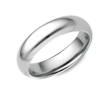 Comfort Fit Wedding  Ring  in 18k White  Gold  5mm Blue Nile