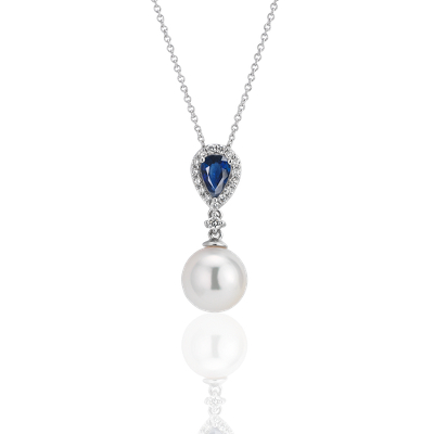 diamond pearl drop necklace