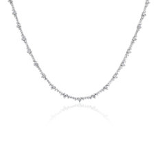 NEW Alternating Diamond Eternity Necklace in 14k White Gold (4.97 ct. tw.)