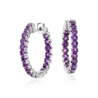 amethyst earrings hoop silver sterling pearl cultured freshwater 5mm topaz bluenile