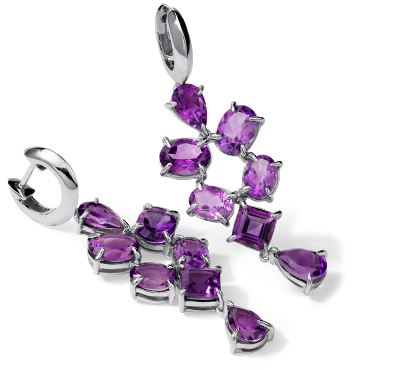 Amethyst Drop Earrings in Sterling Silver | Blue Nile