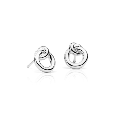 Amity Love Knot Stud Earrings in Sterling Silver | Blue Nile