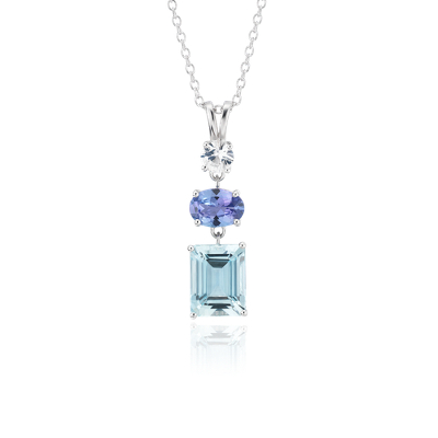 sapphire tanzanite aquamarine sterling pendant silver tower bluenile