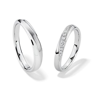 Arch Set with Diamonds in 14k White Gold