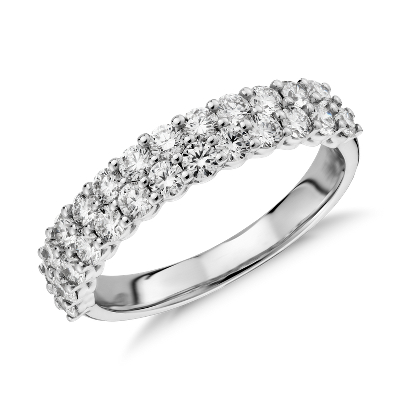 Aria Double Row Diamond Ring in 18k White Gold (1.15 ct