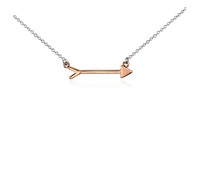 Arrow Necklace in Sterling Silver and Rose Gold Vermeil Arrow Necklace in Sterling Silver and Rose Gold Vermeil