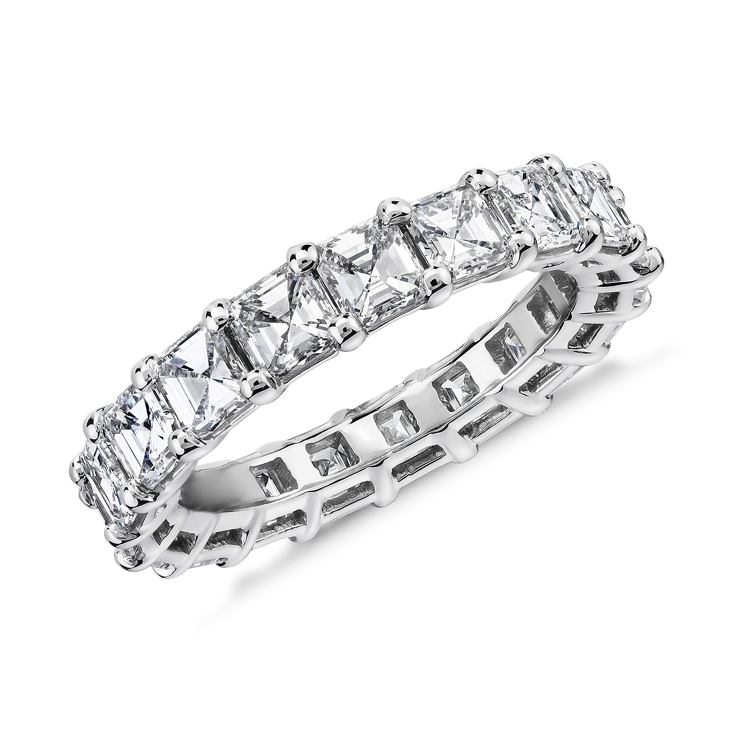 Asscher Cut Diamond Eternity Ring in Platinum (4.0 ct. tw.)
