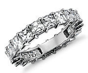 Asscher-Cut Diamond Eternity Rings in Platinum