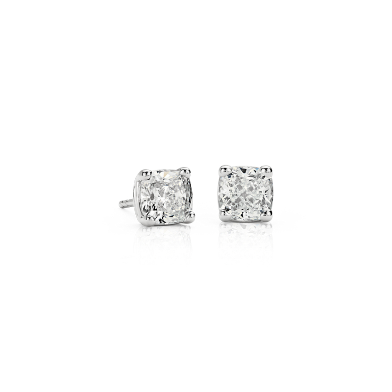 Astor Cushion Cut Diamond Stud Earrings in Platinum 2 ct. tw