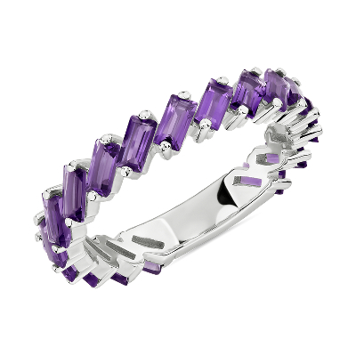 Baguette Amethyst Ring In Sterling Silver Blue Nile