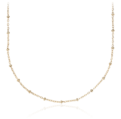 14k bead chain necklace link yellow gold bluenile