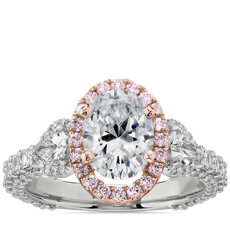 Bella Vaughan for Blue Nile Catarina Diamond Engagement Ring in Platinum with 18k Rose Gold and Pink Diamond Details