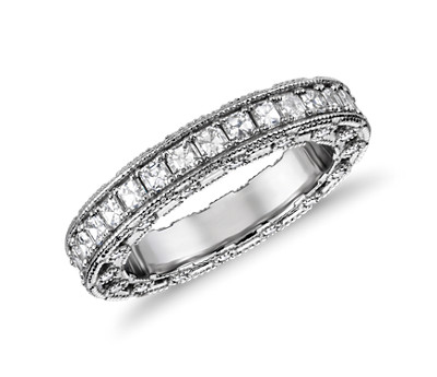 Bella Vaughan for Blue Nile Grandeur Imperial Band with Asscher Diamonds in Platinum Bella Vaughan for Blue Nile Grandeur Imperial Band with Asscher Diamonds in Platinum