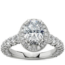 Bella Vaughan for Blue Nile Roma Diamond Engagement Ring in Platinum