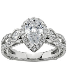 Bella Vaughan for Blue Nile Scia Diamond Engagement Ring in Platinum