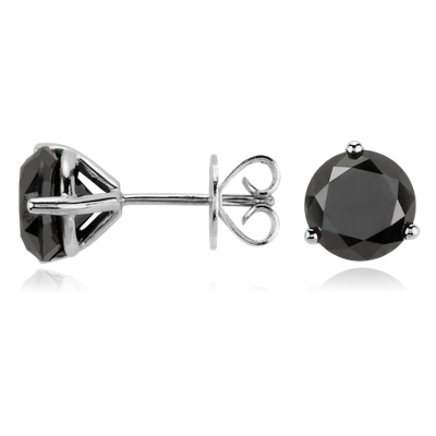Black Diamond Stud Earrings in Sterling Silver (5 ct. tw.) Blue Nile