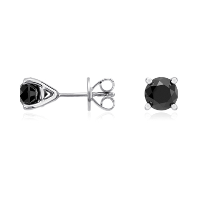 Black Diamond Stud Earrings in Sterling Silver (2 ct. tw.) | Blue Nile