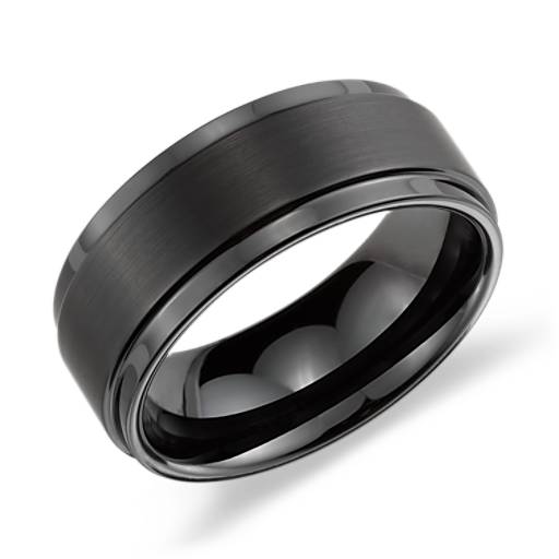 6mm Black Brushed Tungsten Ring Stepped- Mens R Details about  / Blue Tungsten Wedding Band