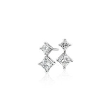 Blue Nile Signature Diamond Two-Stone Earrings in Platinum (1 1/8 ct. tw.)
