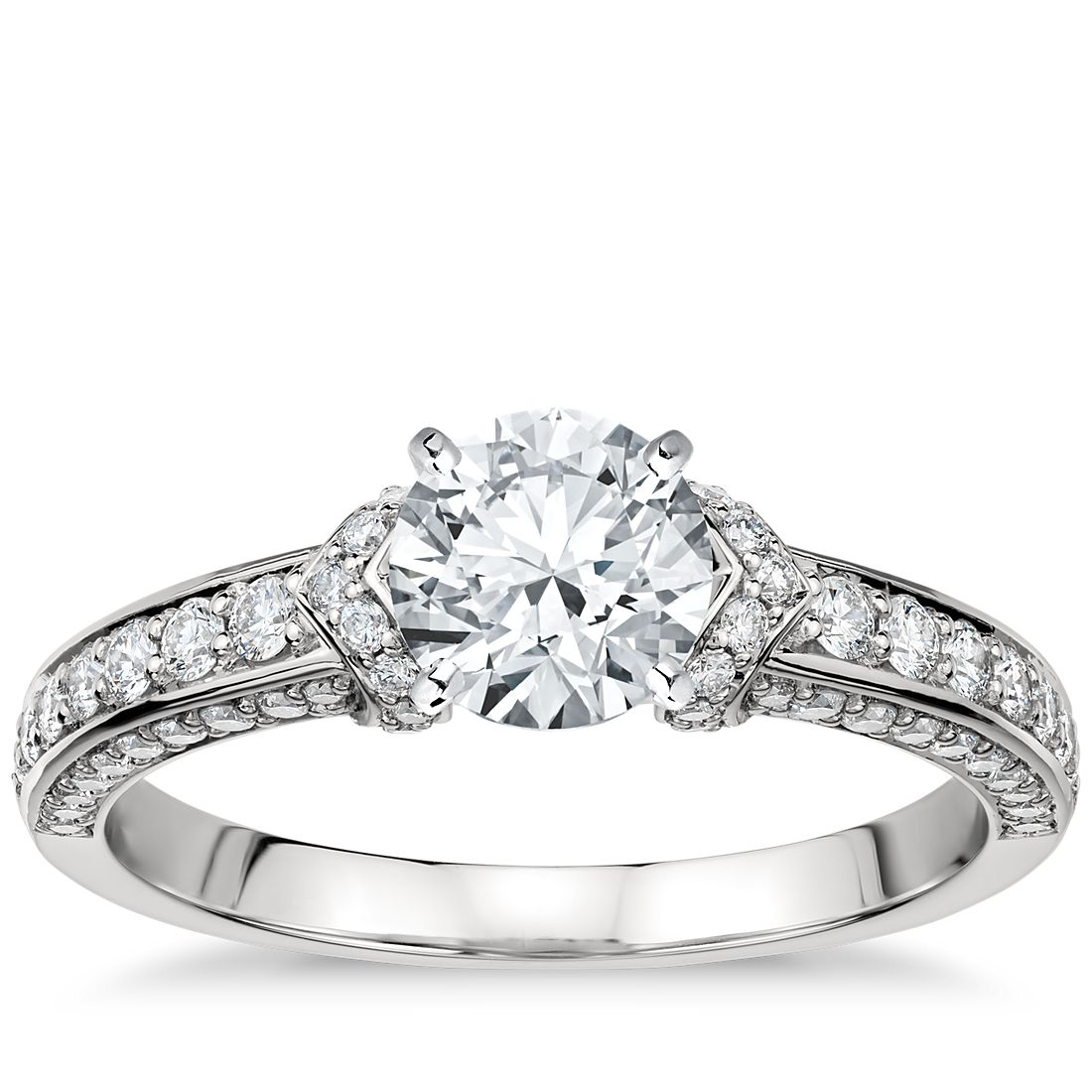 Blue Nile Studio Imperial Micropavé Diamond Engagement Ring in Platinum ...