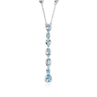 Blue Topaz Drop Necklace in Sterling Silver | Blue Nile