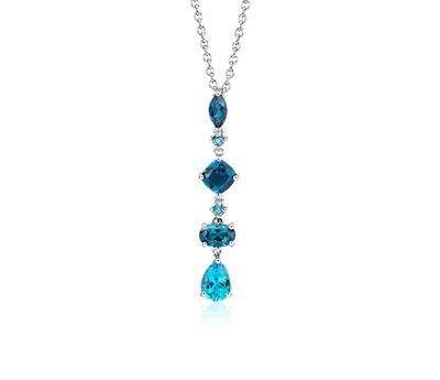 Ombre Blue Topaz Pendant in Sterling Silver Ombre Blue Topaz Pendant in Sterling Silver