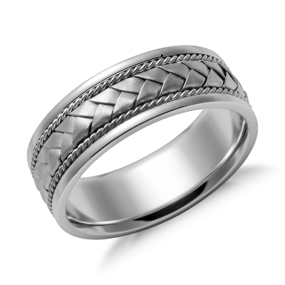 Braided Wedding Ring in 14k White Gold (7mm) | Blue Nile