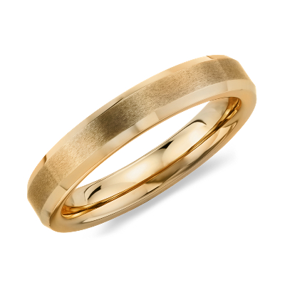 Brushed Wedding Ring in 14K Yellow Gold (4.5mm) Blue Nile