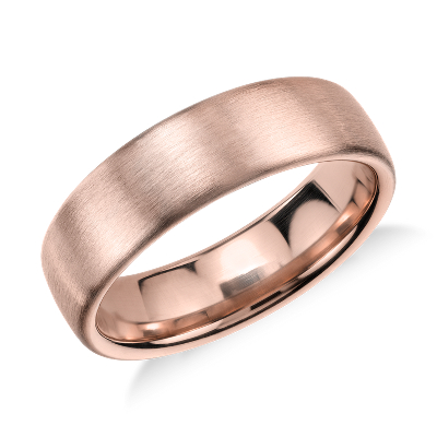 Matte Modern Comfort Fit Wedding Ring In 14k Rose Gold 5 5mm
