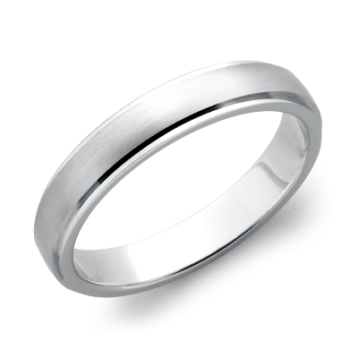 Brushed and Polished Wedding Ring in Platinum (4mm) | Blue Nile