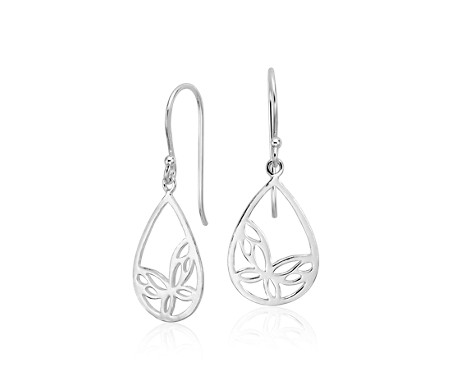 earrings butterfly drop silver sterling bluenile