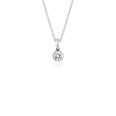 Pendentif solitaire diamant canadien en or blanc 18 carats (1/3 carat,  poids total) | Blue Nile
