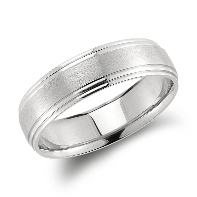 Double Cut Comfort Fit Wedding Ring in Palladium (6mm ...