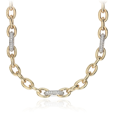 Collier diamant chaîne à maillons en or jaune italien 18 carats | Blue Nile